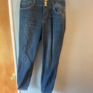 Forever 21 stretchy skinny fit dark wash jeans size 0x